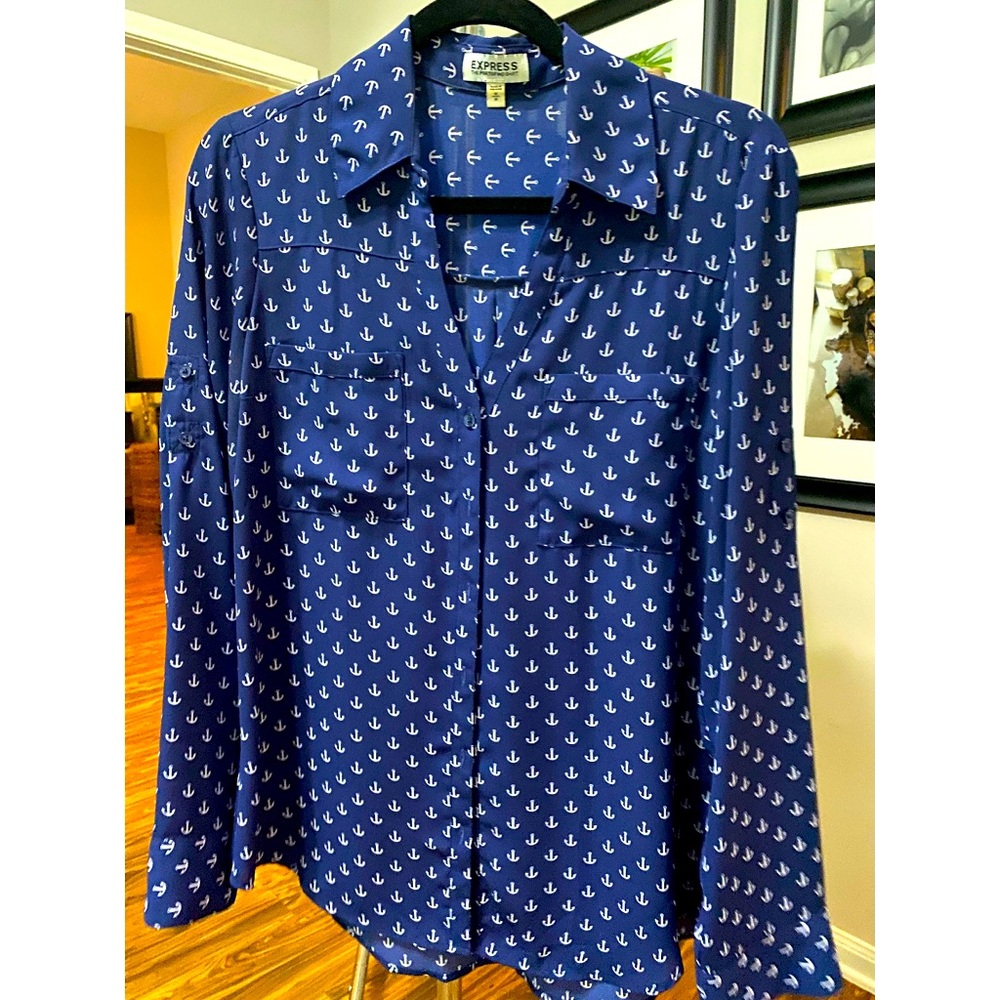 Express Portofino Shirt Navy Anchor